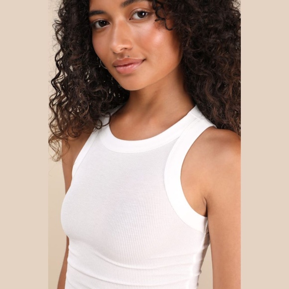 Lulus Off White Ribbed Tank Top - Picture 3 of 7
